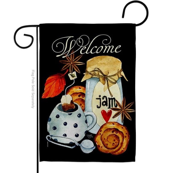 Breeze Decor G167088-BO Sweet Teatime Beverages Coffee Tea 13 x 18.5 in. Double-Sided Decorative Vertical Garden Flags for House Decoration Banner Yard Gift