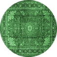 thumbnail image 1 of Ahgly Company Indoor Round Persian Emerald Green Traditional Area Rugs, 7' Round, 1 of 4