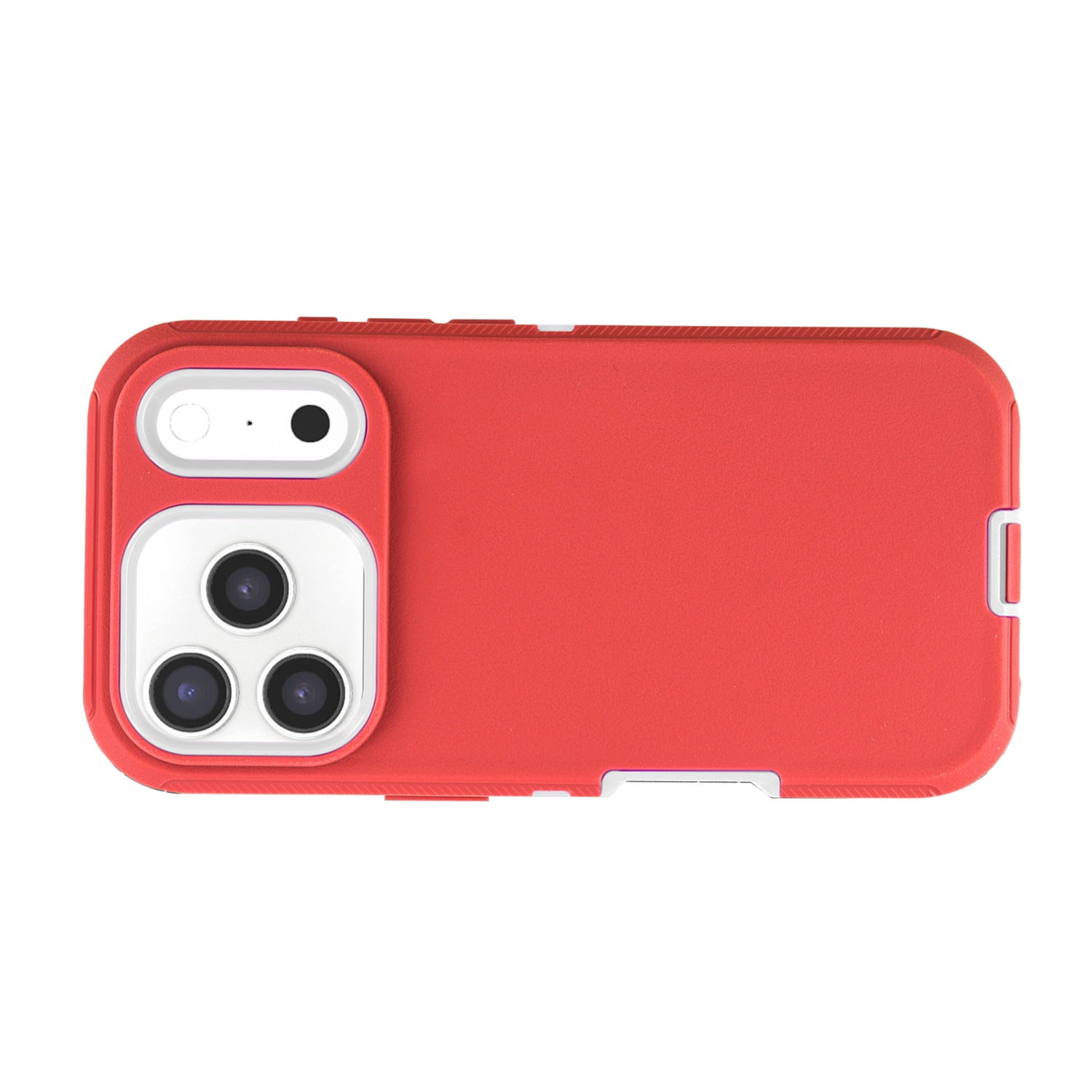 Rugged Hybrid Armor Case for iPhone 17 Pro Max - Red and White