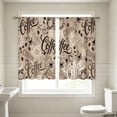 thumbnail image 6 of 2 Panels Coffee Curtain, Retro Brown Coffee Theme, Home Decor Bedroom Living Room Kitchen, Cafe Window Treatment Set - 27.5X39'', 6 of 7