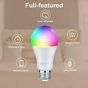 XODO 2-Pack Smart WiFi Light Bulb, Multi Color Changing LED, App Controlled