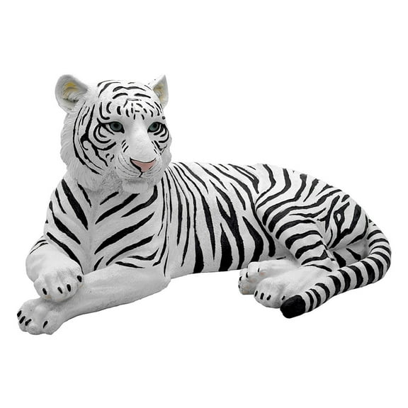 TarrKenn Ghost Tiger Statue, Poly Resin, White, 6.2 lbs