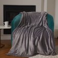 thumbnail image 6 of ClimateRight by Cuddl Duds Oversized Throw With A Cozy Sherpa Pocket For Your Feet, Solid Gray, 6 of 6