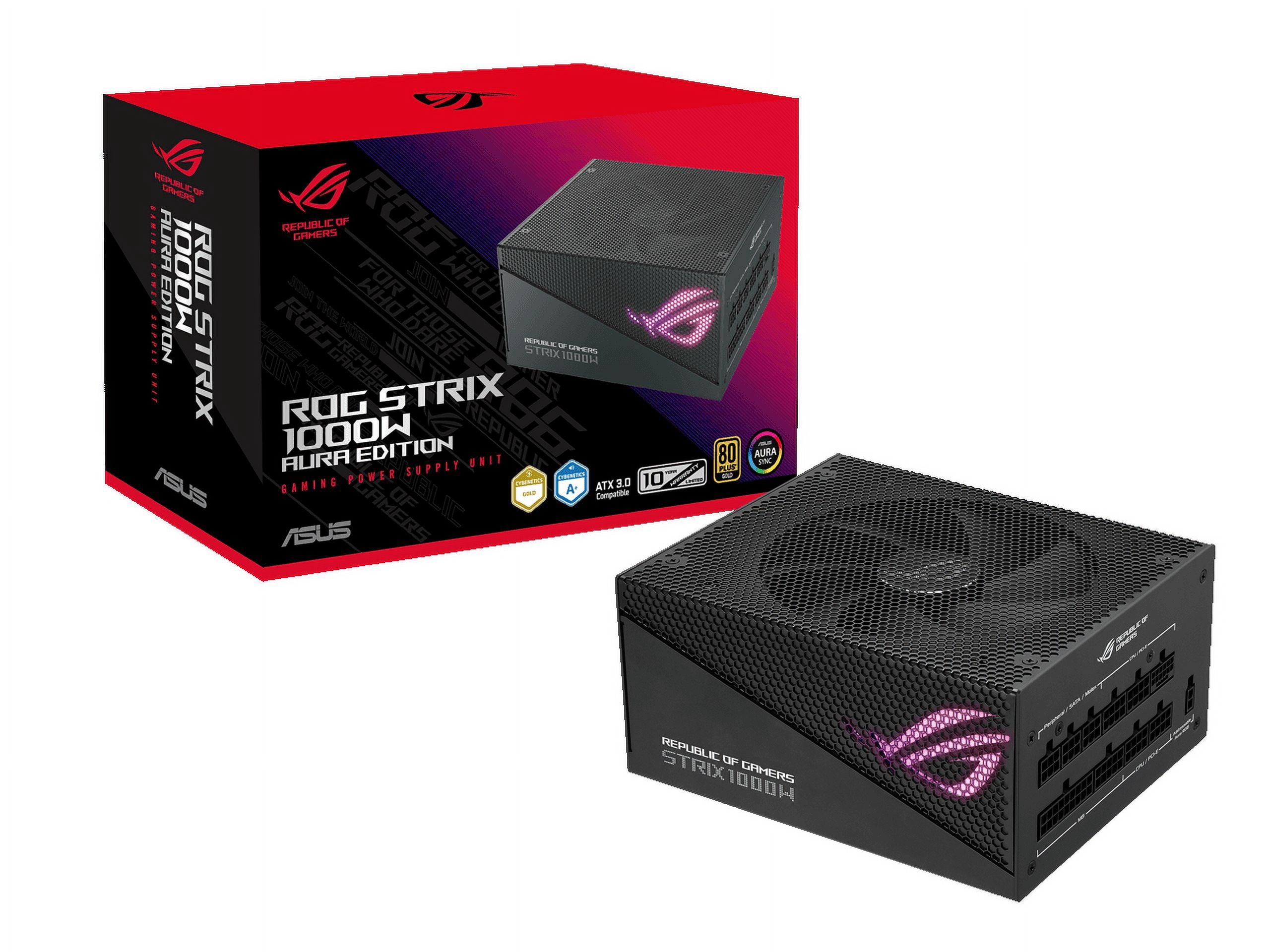 ASUS ROG Strix 1000W Gold Aura Edition (Fully Modular Power Supply, 80+ Gold Certified, ATX 3.0, Cybenetics Lambda A+ Certification , PCIe Gen 5.0 Ready, Axial-tech Fan, Aura Sync)