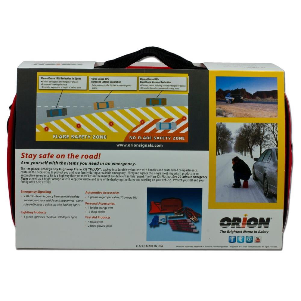 ORION Premium Emergency Roadside Kit, 60 Count