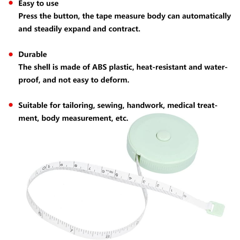 1.5m Tape Measure, Retractable Mini Metric Soft Sewing Tape Measure for Body Measuring Sewing Craft Medical Treatment(Blue)