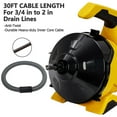 thumbnail image 3 of Drain Cleaner Machine 30Ft x 3/10In, Auto-Feed Electric Drain Snake with Foot Switch, Piano Wire Cable for 3/4"–2" Pipes, Sewer Snake for Sinks, Toilets & Floor Drains, 3 of 6
