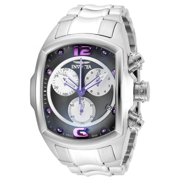 Invicta Men's 19779 Lupah Grey and White Dial Steel Bracelet Chronograph Watch