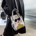 thumbnail image 3 of Bolsos de mano con forma de gafas de marca 2024 para mujer, bolso de hombro de PU de alta calidad, bonitos bolsos tipo bufanda y bolso cruzado, 3 of 4