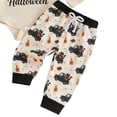 thumbnail image 6 of Rggeeun Halloween Girls Sets Baby Bodysuit Baggy Sweatpants & Hat Graphic Matching Sets Vacation Stylish,Beige,6-9 Months, 6 of 6