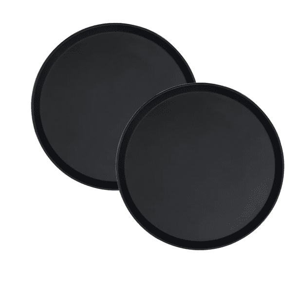 2 Charola Antideslizante De 14 Pulgadas/35 Cm Para Mesero Malubero Color Negro
