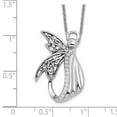 thumbnail image 2 of 925 Sterling Silver Polished Spring-Ring Oxidized Cubic Zirconia Religious Guardian Angel Necklace 18 Inch Pendant Neckl, 2 of 2