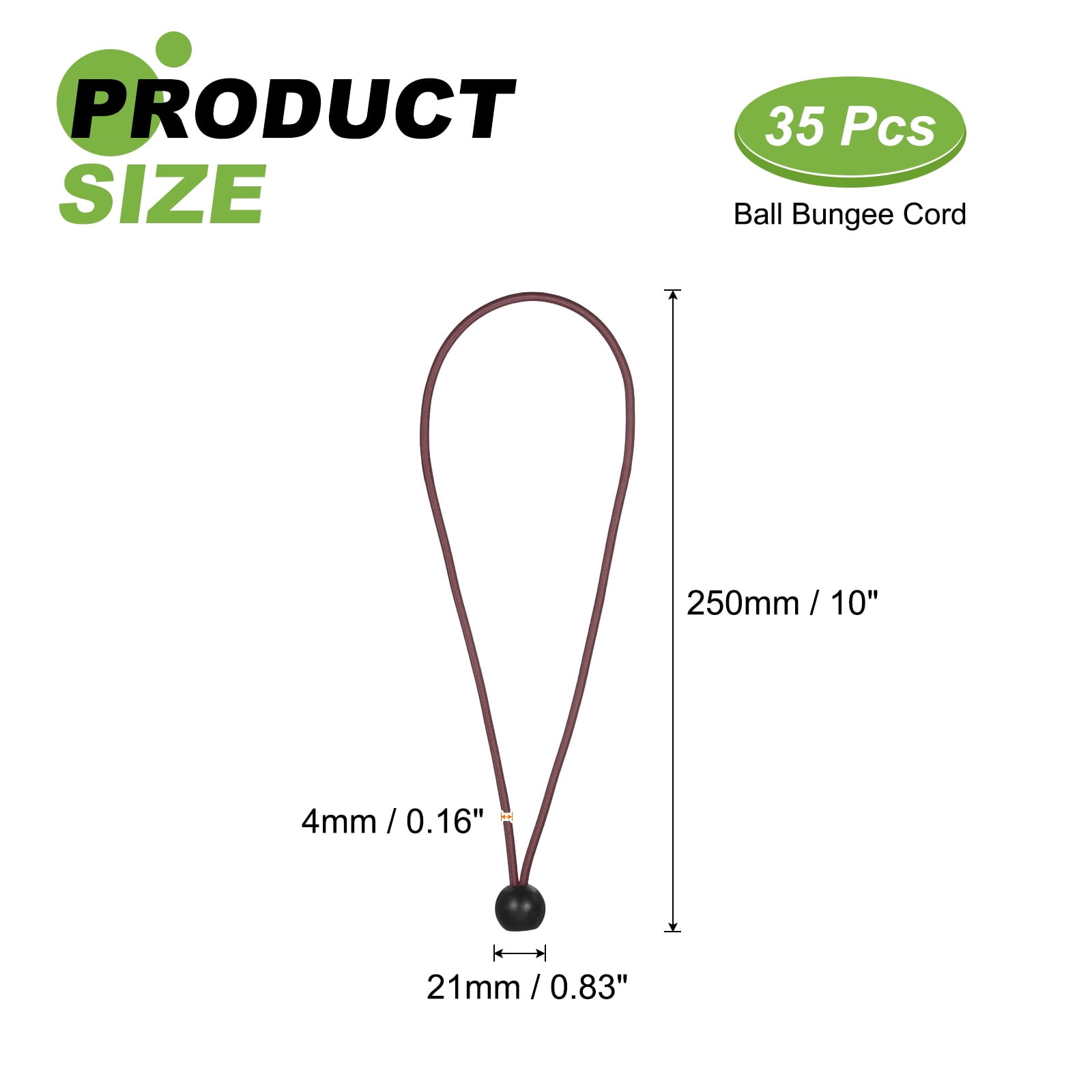 Ball Bungee Cord 12 Inch, 35 Pcs Bungee Cords with Balls Canopy Tarp Tie Downs Cords Elastic String for Outdoor Camping Cargo Shelter Tent Poles, Khaki