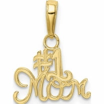 10K Yellow Gold #1 Mom Charm (16.5 X 13.75) Made In United States 10k4719