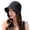 Black, variant on Women Fisherman Hat Hollowed-Out Design Sun Protection Wide Brim Hat Solid Color V Protection Summer Beach Hat
