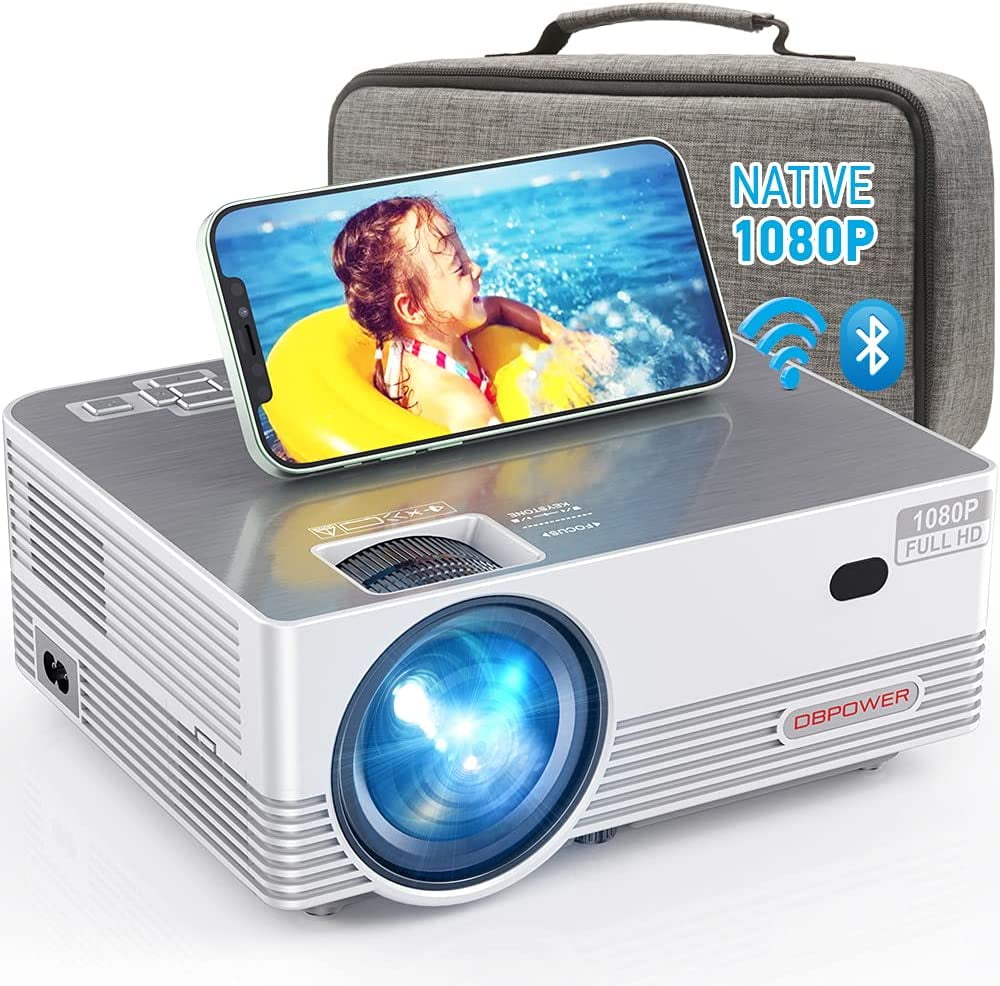 DBPOWER 2019 Newest 2400 Lumens LCD Video Projector Free HDMI 176 Display 50,000 Hours LED Portable Projector Support 1080P Movie Projector SD USB Compatible with AV