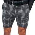 thumbnail image 2 of Xysaqa Men's Classic Slim Fitted Flat Front Plaid Chino Shorts with Pockets S-3XL, 2 of 6