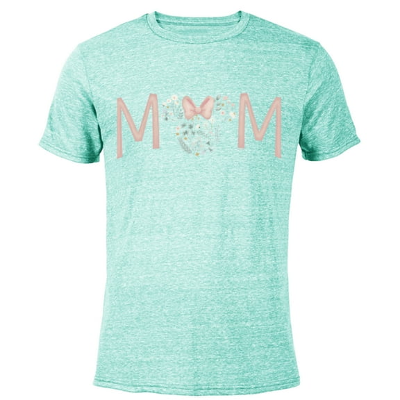 Disney Minnie Mouse Spring Florals Mom - Short Sleeve Blended T-Shirt for Adults - Customized-Ocean Blue