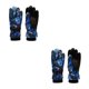 thumbnail image 2 of Sonducket Guantes para niños Guantes de ciclismo Moda cálida Estampado floral Fleece Hebilla de esquí Antideslizante Niñas Niños Guante para Azul 2Conjunto, 2 of 6