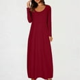thumbnail image 3 of Drses‌‌ ‌‌‌‌‌‌‌‌‌‌‌‌‌‌‌‌‌‌‌‌‌Women's Long Sleeve Maxi Dress - Loose A-Line Fit & Flare for Lounge, Travel & Casual Wear, 3 of 6
