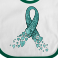 thumbnail image 4 of Inktastic Ovarian Cancer Awareness Teal Ribbon Made of Hearts Boys or Girls Baby Bib, 4 of 4