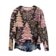 thumbnail image 2 of Suéter de cuello redondo de moda navideña para mujer, blusa holgada informal de manga larga con estampado sin capucha, blusa de poliéster para mujer, 2 of 3