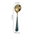 thumbnail image 1 of Cucharas de sopa de metal, cucharas de acero inoxidable para sopa, cucharas redondas coloridas para cena, cucharas de mesa gruesas con mango corto, Juego de 4, 1 of 5