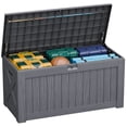 thumbnail image 6 of Homall 120 Gallon Outdoor Patio Box Deck Plastic Resin Storage Box Backyard, Dark Grey, 6 of 7