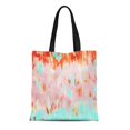 thumbnail image 1 of SIDONKU Canvas Tote Bag Pink Anne Flamingo Harwell Abstract Annechovie Gold Aqua White Reusable Handbag Shoulder Grocery Shopping Bags, 1 of 1