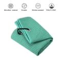 thumbnail image 3 of Uxcell 16"x16" Golf Towels Tri Fold Waffle Pattern Towels Soft Fiber with D Clip Green, 3 of 5