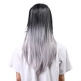 thumbnail image 1 of Pelucas de Pelo Falso ANGGREK Rectas Grises Negras para Mujer, 1 of 7