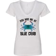 thumbnail image 3 of Inktastic You Had Me at Blue Crab Women's V-Neck T-Shirt, 3 of 5