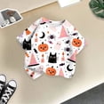 thumbnail image 6 of CAICJ98 Halloween Shirt Boys Girls Pumpkin Ghost Print Tshirt Kids Short Sleeve Tee Top Toddler Halloween Shirt (Pink,6-7 Years), 6 of 6
