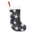 Adobk Lilies Flowers Print Christmas Stockings,Christmas Stocking Santa