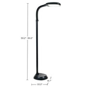 Lavish Home Natural Sunlight LED Floor Lamp with Bendable Neck 60 Inch (Black)