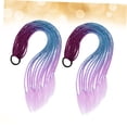 thumbnail image 3 of WHAMVOX Porte-Queue de Cheval Perruque Fil Haute Température 2 Pcs Violet et Bleu Lac pour Filles Extensions de Cheveux, 3 of 8
