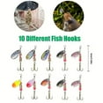 thumbnail image 5 of FORICOM 10 PCS Metal Lure Spinner with Two-Way Rotating Spoon System, Rooster Tail Fishing Lure with Flash Copper Body and Blade, Freshwater and Saltwater Blade Lure for Bass White Spotted Trout, 5 of 6