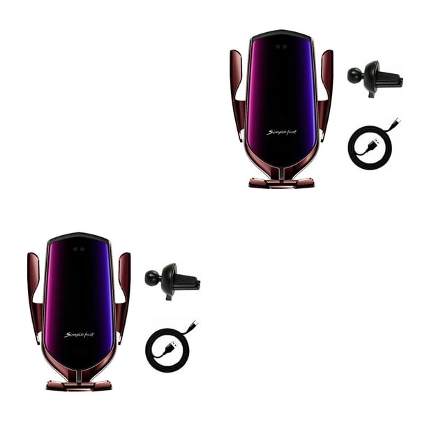 Kearding Sujeción automática Infrarrojos Auto Inducción QI Soporte de inalámbrico para automóvil Carga rápida para 12 Pro Max XS S10 S20 No.04 2Conjunto