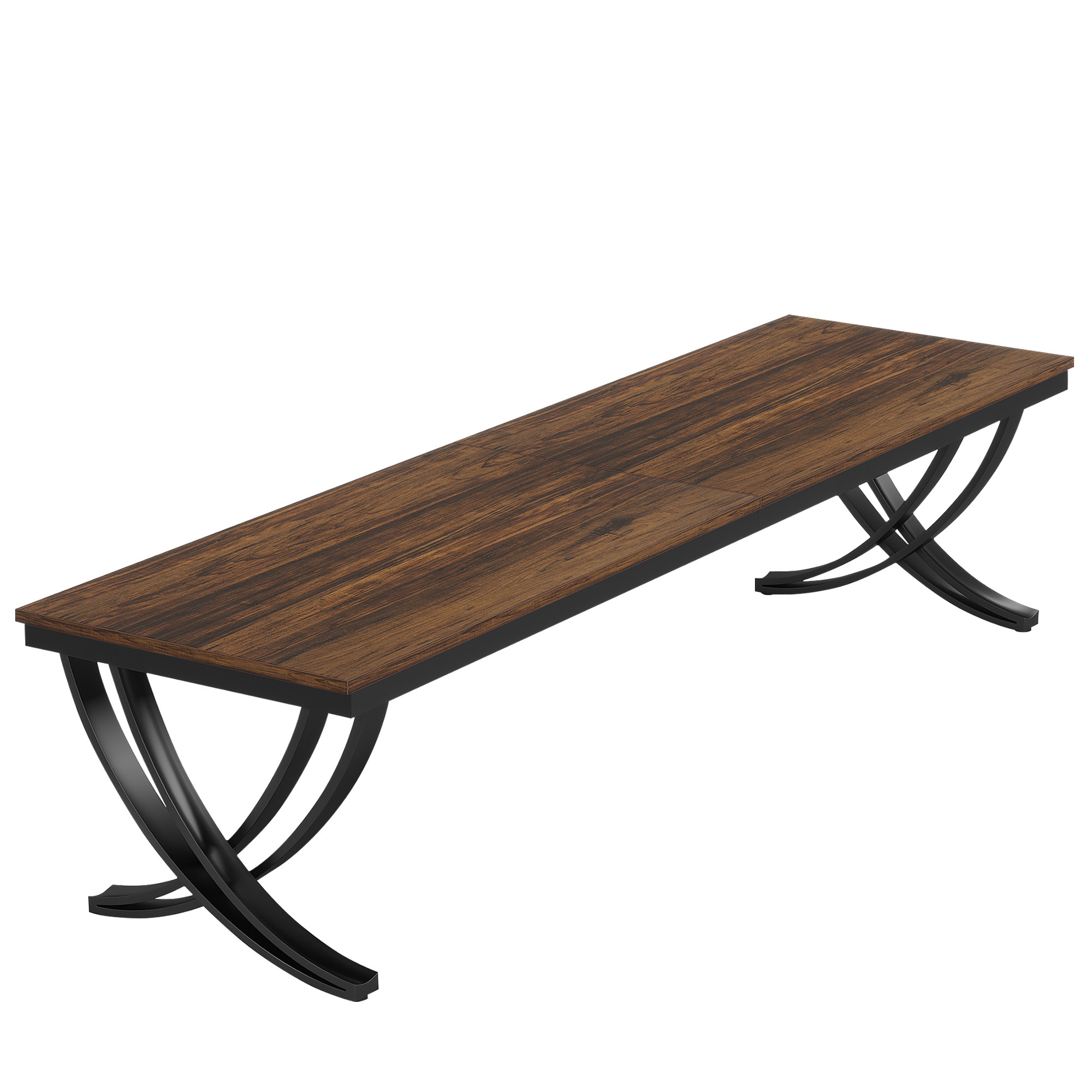 MAYEERTY 78" Rectangular Industrial Dining Table, 6-8 Seater, Heavy-Duty Metal Legs