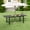 89" Black, variant on Patio Dining Tables 106" Outdoor Bar Bistro Coffee Console Picnic Side Tables Expandable Rectangle Metal Desk with Umbrella Hole Black