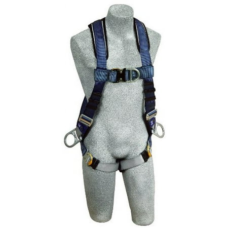 3M DBI-SALA ExoFit 1108606 Vest Style Harness, Front, Back and Side D-Rings, Loops For Belt, Quick-Connect Buckles, Extra Large, Blue/Gray
