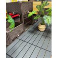 thumbnail image 2 of Plastic Interlocking Deck Tiles, 44 Pack Patio Deck Tiles, 11.8"x11.8" Waterproof outdoor flooring, Patio Floor Decking Tiles for Porch Poolside Balcony Backyard. Dark Gray., 2 of 5