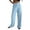 *Light Blue, variant on Women Solid Color Ribbed High-Waist Wide-Leg Pants with Drawstring, Casual Jogger Pants Sport Trousers Purple,Womens Plus S