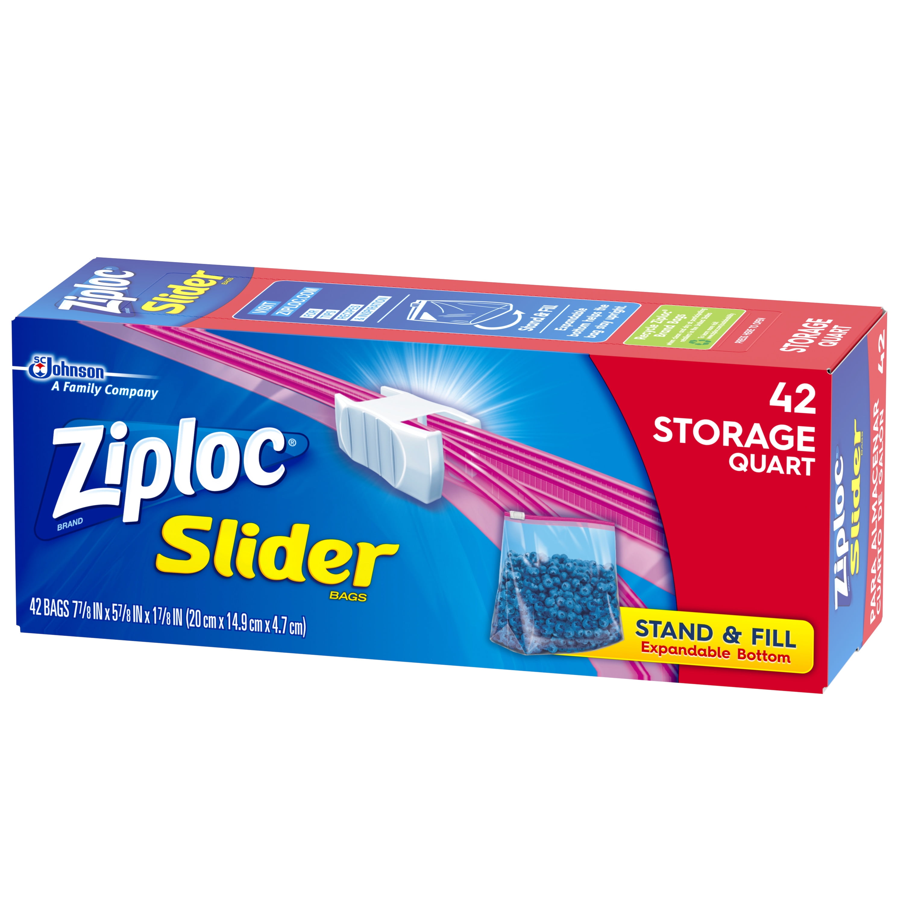 Ziploc Slider Storage Bags Quart 42 Count Ziploc Slider Storage Bags Quart 42 Count