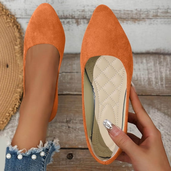 Womens Flats Shoes Portable Pumps Ballet Flat Slip-on Ballerina Pumps Shoes Ladies Loafers, 42