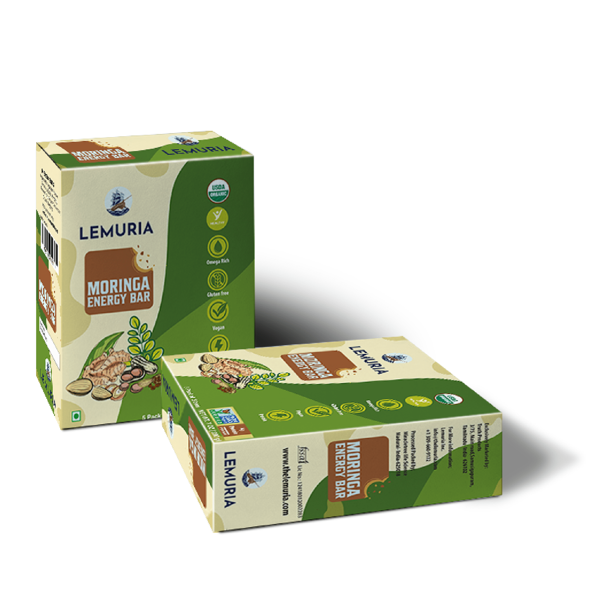 Lemuria - Energy Bar - Vegan Bar - 10 Bars (7 Oz) - Snack Bar