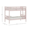 thumbnail image 5 of HH2Home Essentials Campbell Wood Twin Over Twin Bunk Bed, Light Pink, 5 of 14