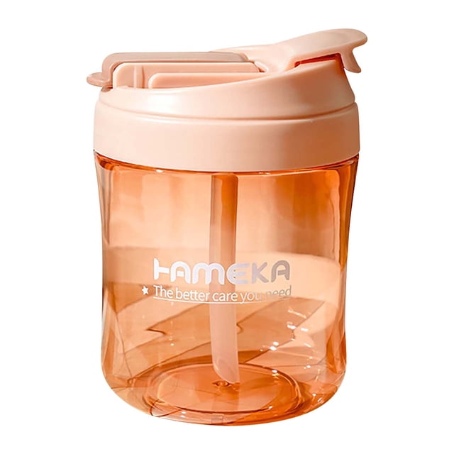 Regalos para Niñas,Big Belly Plastic Water Cup con Paja,Creative Ins Wind Milk Tea Cup para el Verano,Bebidas Frías Calientes,Diseño Doble a Prueba de Fugas,Regalo para Estudiantes,,