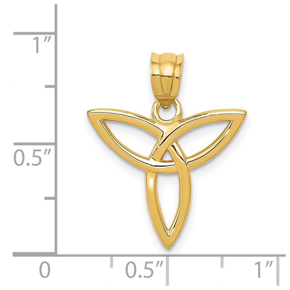 Finest Gold 14K Yellow Gold Trinity Symbol Charm