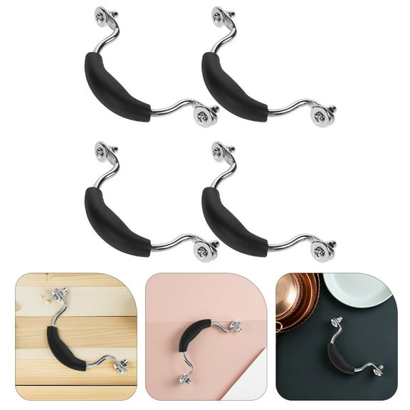 TABLZONE 4-Pack Replacement Pot Handles, Black High-Temperature Resistant Plastic and Steel, Kitchen Cookware Accessories